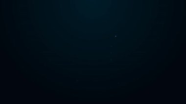 Siyah arka planda izole edilmiş engelli kişi simgesi için parlayan neon çizgisi Walker. 4K Video hareketli grafik canlandırması