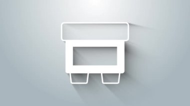 Gri arkaplanda beyaz elektrik koruma bileşeni simgesi izole edildi. Eriyen koruyucu fitil. 4K Video hareketli grafik canlandırması