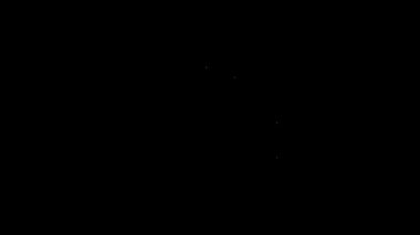 Beyaz çizgi Yüksek ışın simgesi siyah arkaplanda izole edildi. Araba farları. 4K Video hareketli grafik canlandırması