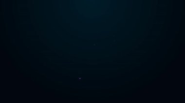 Siyah arkaplanda izole edilmiş renkli araba ikonunun parlak neon hattı donanım tanılama durumu. Araba servisi ve tamir parçaları. 4K Video hareketli grafik canlandırması