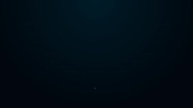 Parlayan neon çizgisi motor piston simgesi siyah arkaplanda izole edildi. Araba motoru pistonu işareti. 4K Video hareketli grafik canlandırması