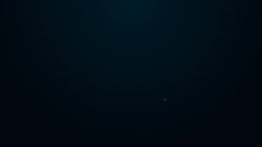 Parlayan neon çizgi kontrol motor simgesi siyah arkaplanda izole edildi. 4K Video hareketli grafik canlandırması