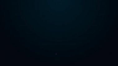 Parlayan neon çizgili araba kapısı simgesi siyah arka planda izole edildi. 4K Video hareketli grafik canlandırması