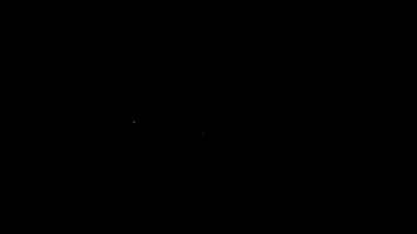Siyah arka planda izole edilmiş beyaz çizgili araba fren diski. 4K Video hareketli grafik canlandırması