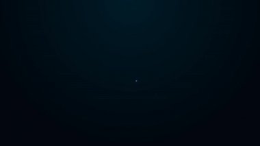 Parlayan neon çizgi hız göstergesi simgesi siyah arkaplanda izole edildi. 4K Video hareketli grafik canlandırması
