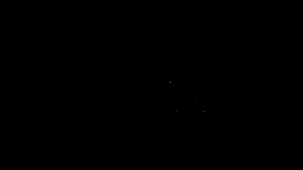 Weiße Linie Medizinisches Krankenhausgebäude mit Kreuzsymbol isoliert auf schwarzem Hintergrund. Medizinisches Zentrum. Gesundheitsversorgung. 4K Video Motion Grafik Animation — Stockvideo