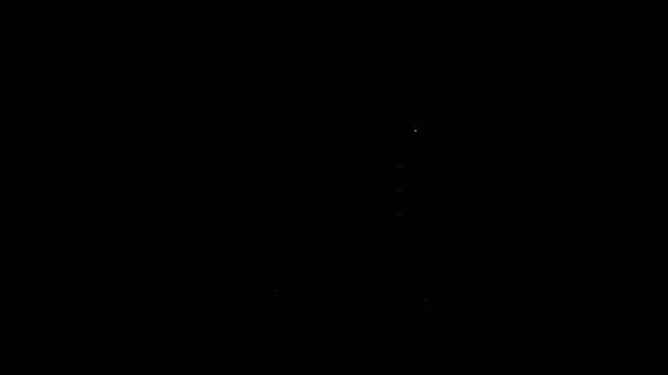 Fehér vonal Walker fogyatékkal élő személy ikon elszigetelt fekete háttér. 4K Videó mozgás grafikus animáció — Stock videók
