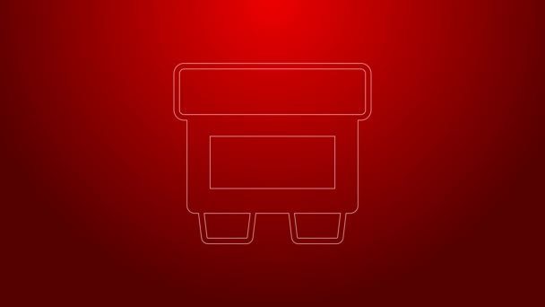 Green line Fuse of electrical protection component icon isolated on red background. Melting breaking protective fuse. 4K Video motion graphic animation — Vídeo de Stock