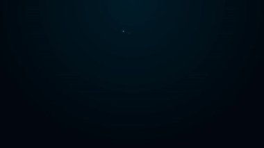 Siyah arka planda izole edilmiş uzaktan kumandalı parlak neon çizgili araba anahtarı. Araba anahtarı ve alarm sistemi. 4K Video hareketli grafik canlandırması