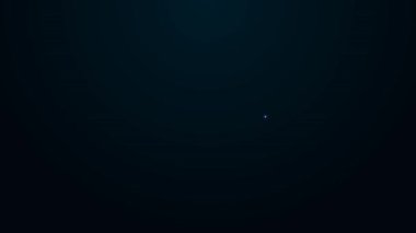 Parlayan neon çizgisi şekil değiştiren simgesi siyah arkaplanda izole edildi. İletişim simgesi. 4K Video hareketli grafik canlandırması