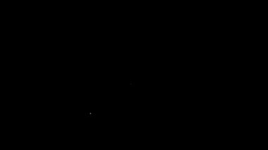 Beyaz çizgi ilk yardım çantası ve uyarı üçgeni simgesi siyah arkaplanda izole edildi. Arabada olması lazım. 4K Video hareketli grafik canlandırması