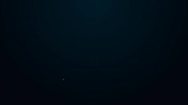 Parlayan neon hattı ilk yardım çantası ve uyarı üçgeni simgesi siyah arkaplanda izole edildi. Arabada olması lazım. 4K Video hareketli grafik canlandırması