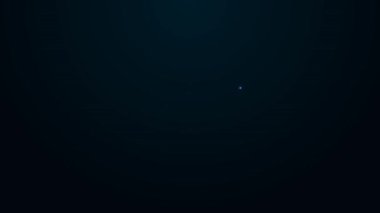 Siyah arkaplanda izole edilmiş bir araba simgesi için parlayan neon hat alloy tekerleği. 4K Video hareketli grafik canlandırması