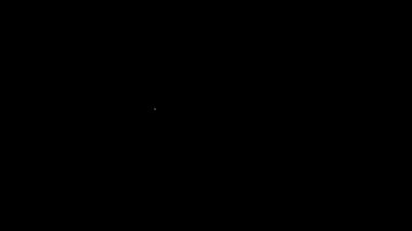 Beyaz çizgi Araba Ses simgesi siyah arkaplanda izole edildi. Radyo arabasının ses simgesiyim. 4K Video hareketli grafik canlandırması