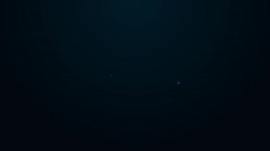 Grafik çizelgesi simgesi siyah arkaplanda izole edilmiş parlak neon çizgi tahtası. Metin dosya simgesini rapor et. Muhasebe tabelası. Denetim, analiz, planlama. 4K Video hareketli grafik canlandırması