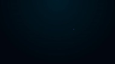 Işıldayan neon hattı satış hunisi, pazarlama için oklar ve başlangıç simgesi siyah arka planda izole edilmiş. Bilgi şablonu. 4K Video hareketli grafik canlandırması