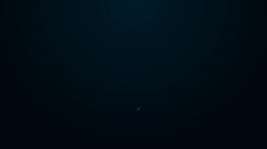 Parlak neon hattı Konuşma baloncuğu simgesinden hoşlanmamak siyah arkaplanda izole edildi. 4K Video hareketli grafik canlandırması