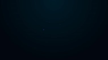 Parlayan neon hattı reklam simgesi siyah arkaplanda izole edildi. Pazarlama ve tanıtım süreci kavramı. İlgili reklamlar. Sosyal medya reklamcılığı. 4K Video hareketli grafik canlandırması