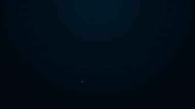 Parlayan neon hattı tüketicisi veya müşteri ürün derecelendirme simgesi siyah arkaplanda izole edildi. 4K Video hareketli grafik canlandırması