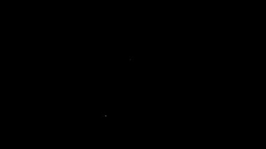 Beyaz çizgi hedefinin finansal hedef kavramı simgesi siyah arkaplanda izole edildi. Sembolik hedeflere ulaşım, başarı. 4K Video hareketli grafik canlandırması