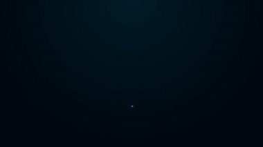 Parlayan neon hattı reklam simgesi siyah arkaplanda izole edildi. Pazarlama ve tanıtım süreci kavramı. İlgili reklamlar. Sosyal medya reklamcılığı. 4K Video hareketli grafik canlandırması