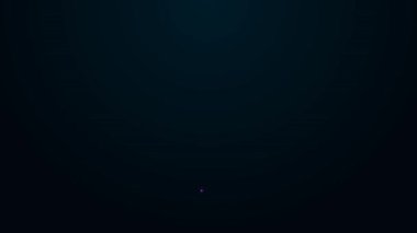 Siyah arkaplanda izole edilmiş fikir ikonu kavramına sahip parlak neon hattı ampulü. Enerji ve fikir sembolü. İlham konsepti. 4K Video hareketli grafik canlandırması
