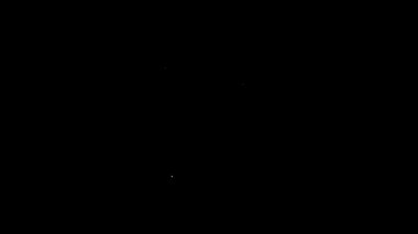 Beyaz çizgi mıknatısı simgesi siyah arkaplanda izole edildi. At nalı mıknatısı, manyetizma, manyetizma, çekim. 4K Video hareketli grafik canlandırması