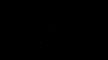 Siyah arkaplanda yıldız simgesi olan beyaz çizgi dizüstü bilgisayar. Favori, en iyi derecelendirme, ödül sembolü. 4K Video hareketli grafik canlandırması