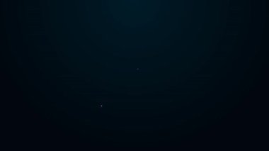 Siyah arkaplanda yıldız simgesi olan parlak neon hattı dizüstü bilgisayarı. Favori, en iyi derecelendirme, ödül sembolü. 4K Video hareketli grafik canlandırması