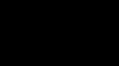 Beyaz çizgi Tarayıcı ayarı simgesi siyah arkaplanda izole edildi. Ayarlama, servis, bakım, onarım, onarım. 4K Video hareketli grafik canlandırması