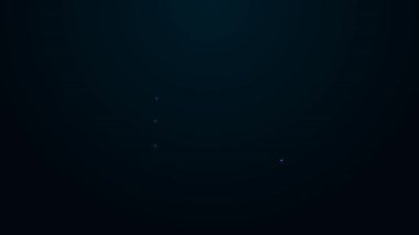 Parlayan neon hattı tarayıcı ayarı simgesi siyah arkaplanda izole edildi. Ayarlama, servis, bakım, onarım, onarım. 4K Video hareketli grafik canlandırması