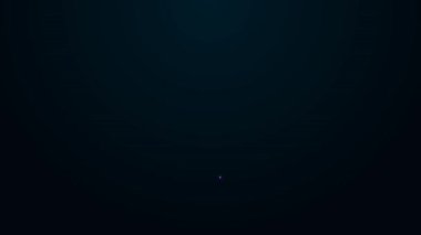 Parlayan neon hattı tüketicisi veya müşteri ürün derecelendirme simgesi siyah arkaplanda izole edildi. 4K Video hareketli grafik canlandırması
