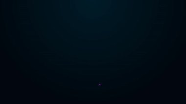 Parlayan neon hattı hedef finansal hedef kavramı simgesi siyah arkaplanda izole edildi. Sembolik hedeflere ulaşım, başarı. 4K Video hareketli grafik canlandırması