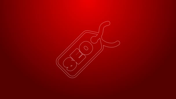 Green line SEO optimization icon isolated on red background. 4K Video motion graphic animation — Video Stock