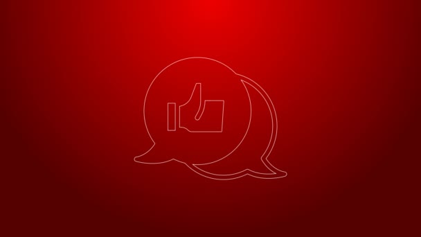 Green line Consumer or customer product rating icon isolated on red background. 4K Video motion graphic animation — Vídeo de Stock