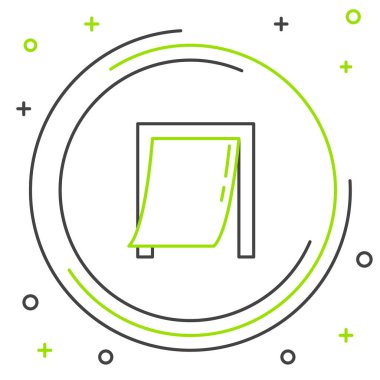 Beyaz arka planda izole edilmiş evcil hayvan simgesi için çizgi kapısı. Renkli taslak konsepti. Vektör