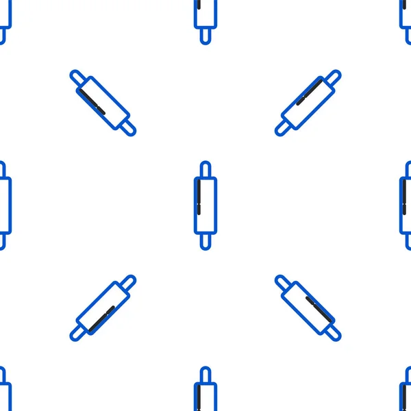 Línea Rolling pin icono aislado patrón sin costura sobre fondo blanco. Concepto de esquema colorido. Vector — Archivo Imágenes Vectoriales