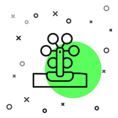 Siyah çizgili dönme dolap simgesi beyaz arkaplanda izole edilmiş. Eğlence parkı. Çocuklar için eğlence parkı, eğlence parkı. Vektör