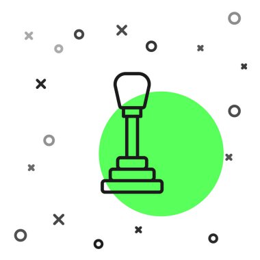 Siyah çizgi vites değiştiren simgesi beyaz arkaplanda izole edildi. Elle iletim simgesi. Vektör