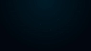 Parlayan neon hattı Ramazan oruç simgesi siyah zemin üzerinde izole edildi. Gece gündüz oruç. Dini oruç. 4K Video hareketli grafik canlandırması