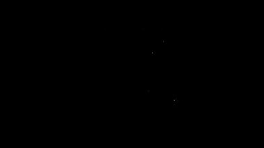 Beyaz çizgi Ramazan takvim simgesi siyah arkaplanda izole edildi. Ramazan Kareem ve İslami semboller. 4K Video hareketli grafik canlandırması