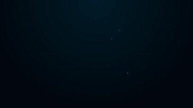 Parlayan neon hattı Ramazan takvim simgesi siyah arkaplanda izole edildi. Ramazan Kareem ve İslami semboller. 4K Video hareketli grafik canlandırması