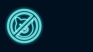 Parlayan neon hattı. Siyah arka planda izole edilmiş bir domuz simgesi yok. Kes şunu. Hayvan sembolü. 4K Video hareketli grafik canlandırması