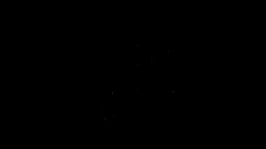 Beyaz çizgi Wudhu simgesi siyah arkaplanda izole edildi. Müslüman adam abdest alıyor. 4K Video hareketli grafik canlandırması