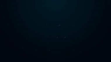 Parlayan neon hattı Ramazan davul simgesi siyah arkaplanda izole edildi. 4K Video hareketli grafik canlandırması