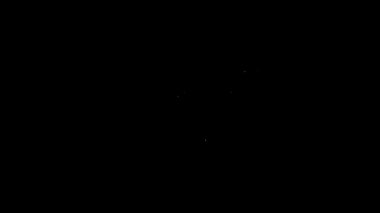 Beyaz çizgi Ramazan topu simgesi siyah arkaplanda izole edildi. 4K Video hareketli grafik canlandırması