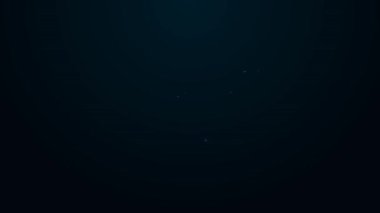 Parlayan neon hattı Ramazan topu simgesi siyah arkaplanda izole edildi. 4K Video hareketli grafik canlandırması