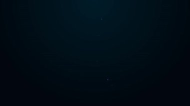 Parlak neon hattı Ramazan Kareem fener ikonu siyah arkaplanda izole edildi. 4K Video hareketli grafik canlandırması