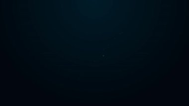 Parlayan neon çizgisi, müzik aleti Lavta simgesi siyah arkaplanda izole edildi. Arapça, doğulu, Yunan müzik aleti. 4K Video hareketli grafik canlandırması