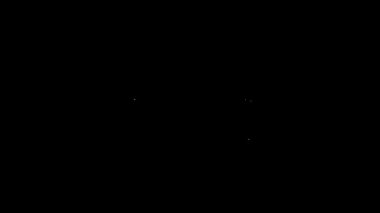 İbadet ikonu için beyaz çizgi Müslüman şapkası siyah arkaplanda izole edilmiş. İslam dini şapkası. 4K Video hareketli grafik canlandırması